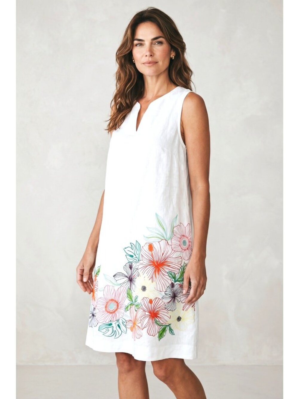 Tommy Bahama Women's sz XL Linen Shift Dress Floral Sleeveless